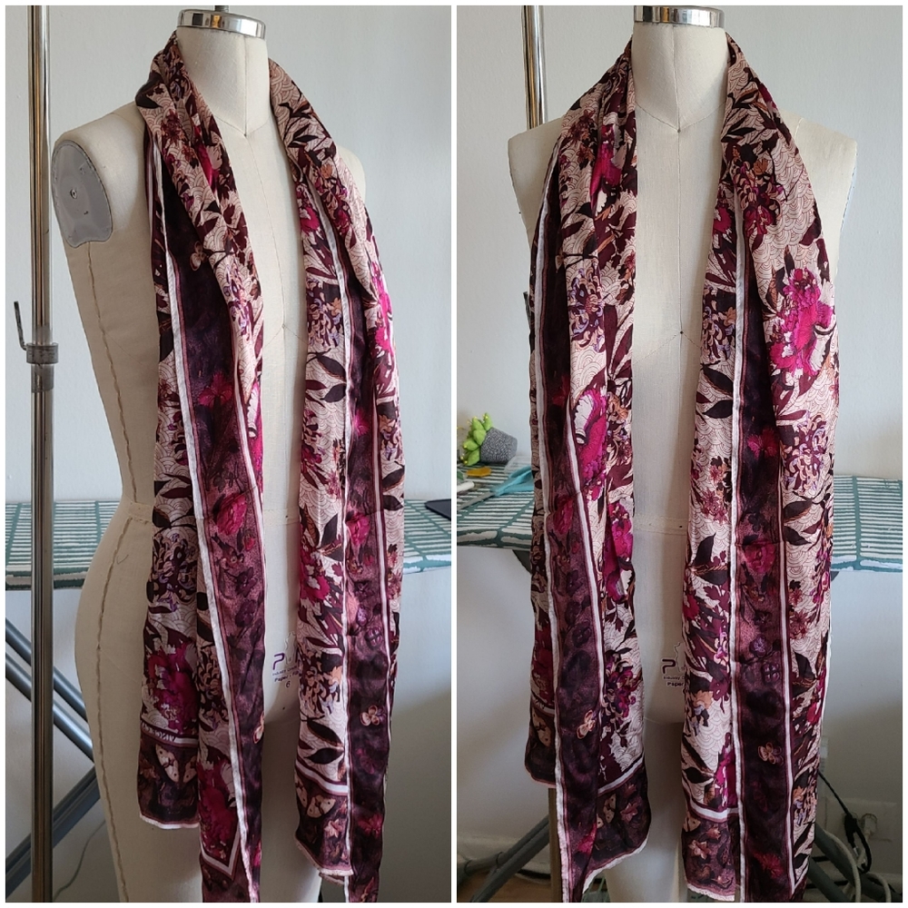 100% Silk Vince Camuto floral scarf